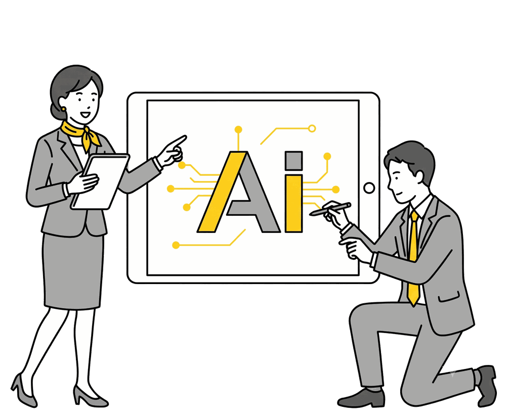 AI技術を組み込んだシステムを構築するイメージ