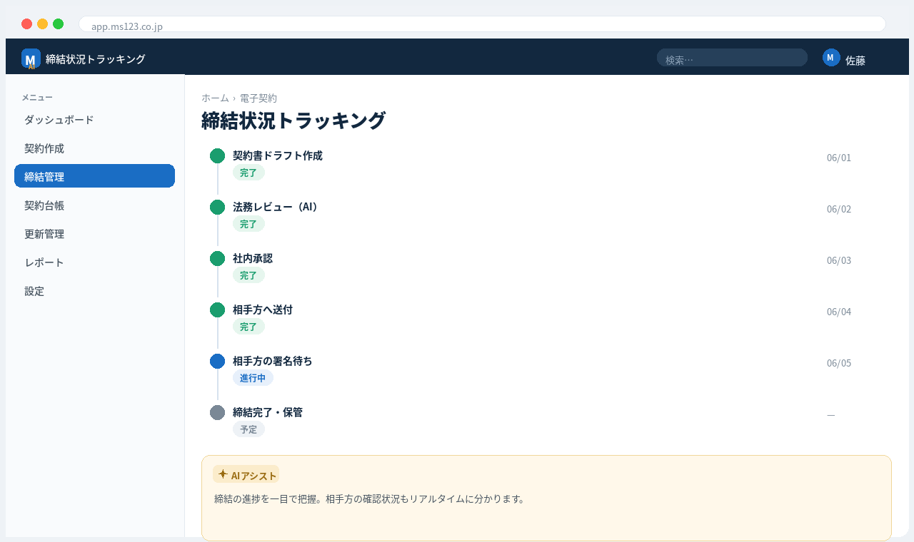 電子契約・契約管理クラウド 画面イメージ