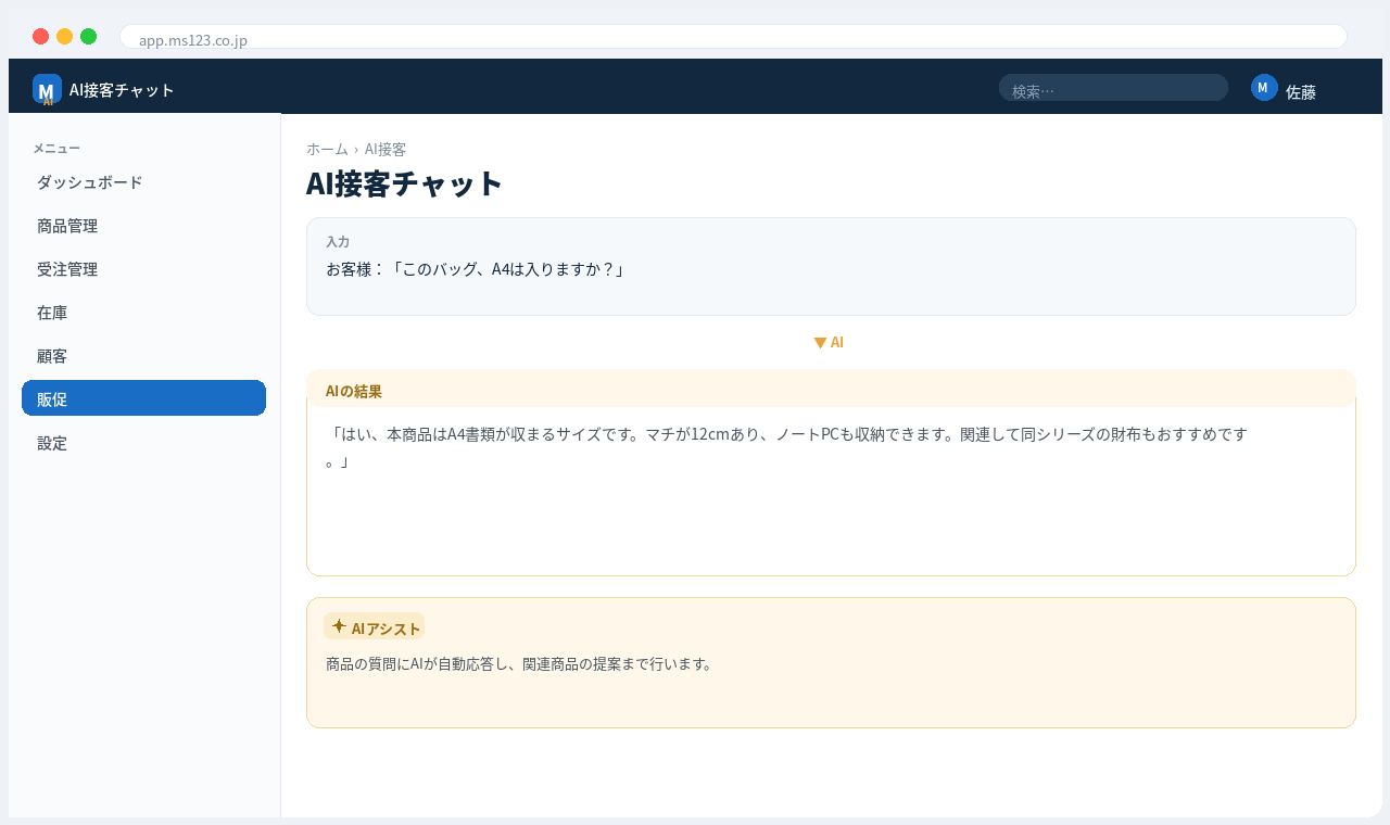 単店ECサイト構築クラウド 解決画面:受注から在庫引当・発送・追跡までを一本化。モール在庫も連携